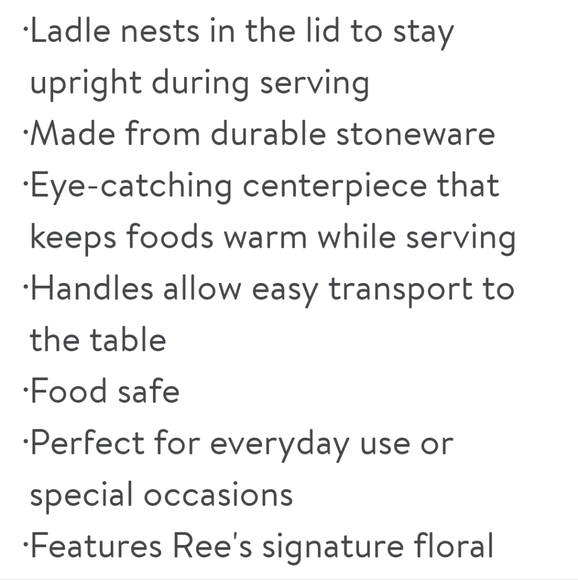 New Pioneer Woman Frontier Rose Soup Tureen with Ladle - Picture 6 of 8